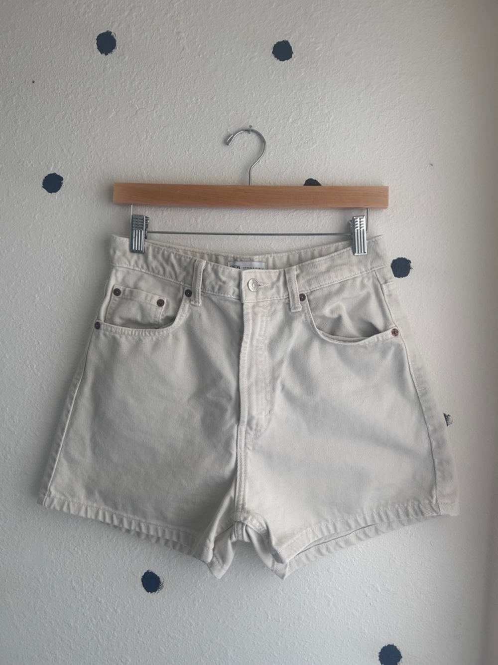 ZARA Cream Denim Jeans 8